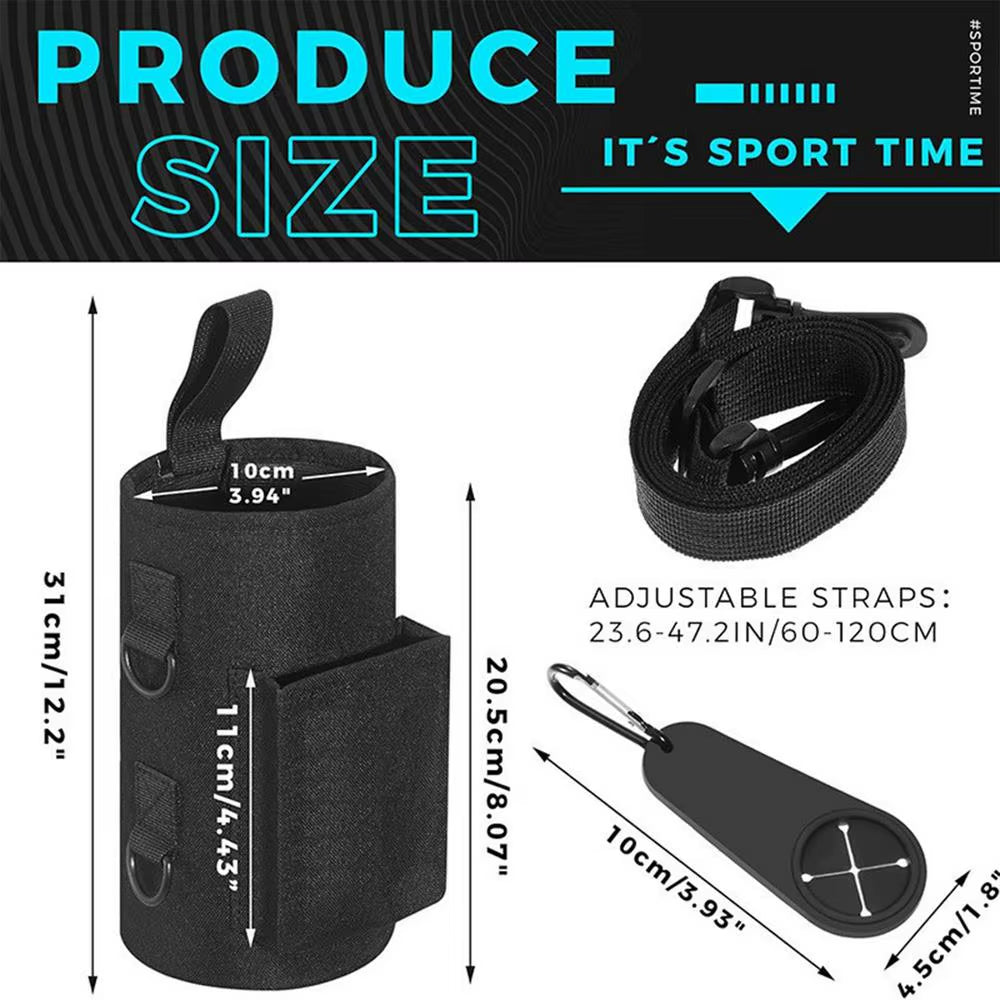 Magnetic Gym Water Bottle Sling Bag - Non-Slip Portable Carrier for Gym Accessories
