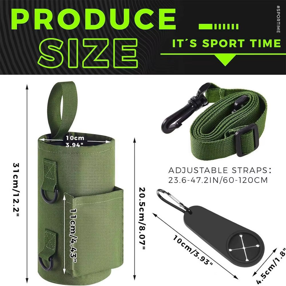 Magnetic Gym Water Bottle Sling Bag - Non-Slip Portable Carrier for Gym Accessories
